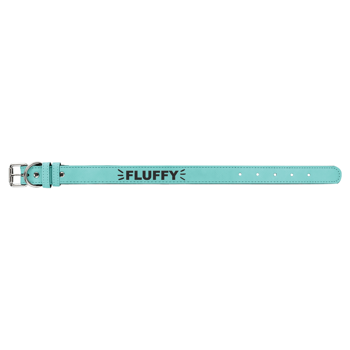 Teal Medium 19" x 1" Laserable Leatherette Dog Collar