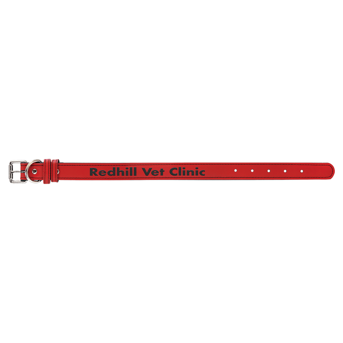 Red Medium 19" x 1" Laserable Leatherette Dog Collar