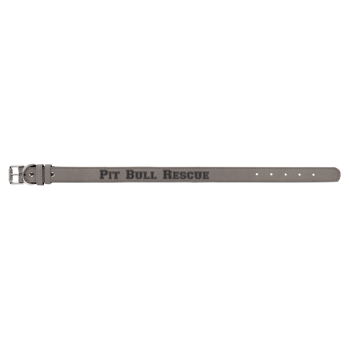 Gray Large 23" x 1" Laserable Leatherette Dog Collar