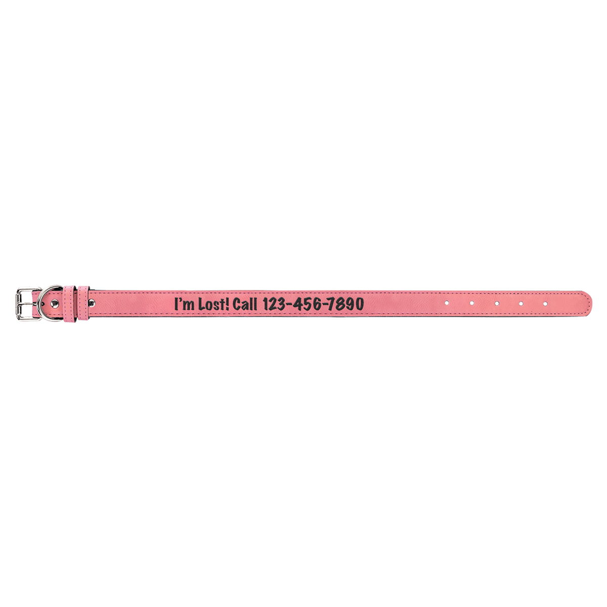 Pink Large 23" x 1" Laserable Leatherette Dog Collar