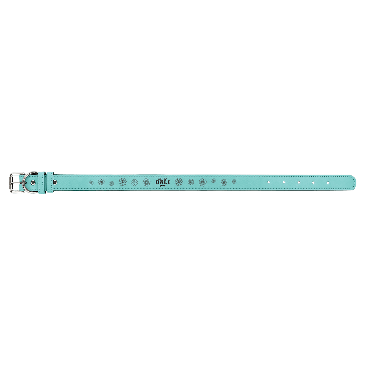 Teal Large 23" x 1" Laserable Leatherette Dog Collar