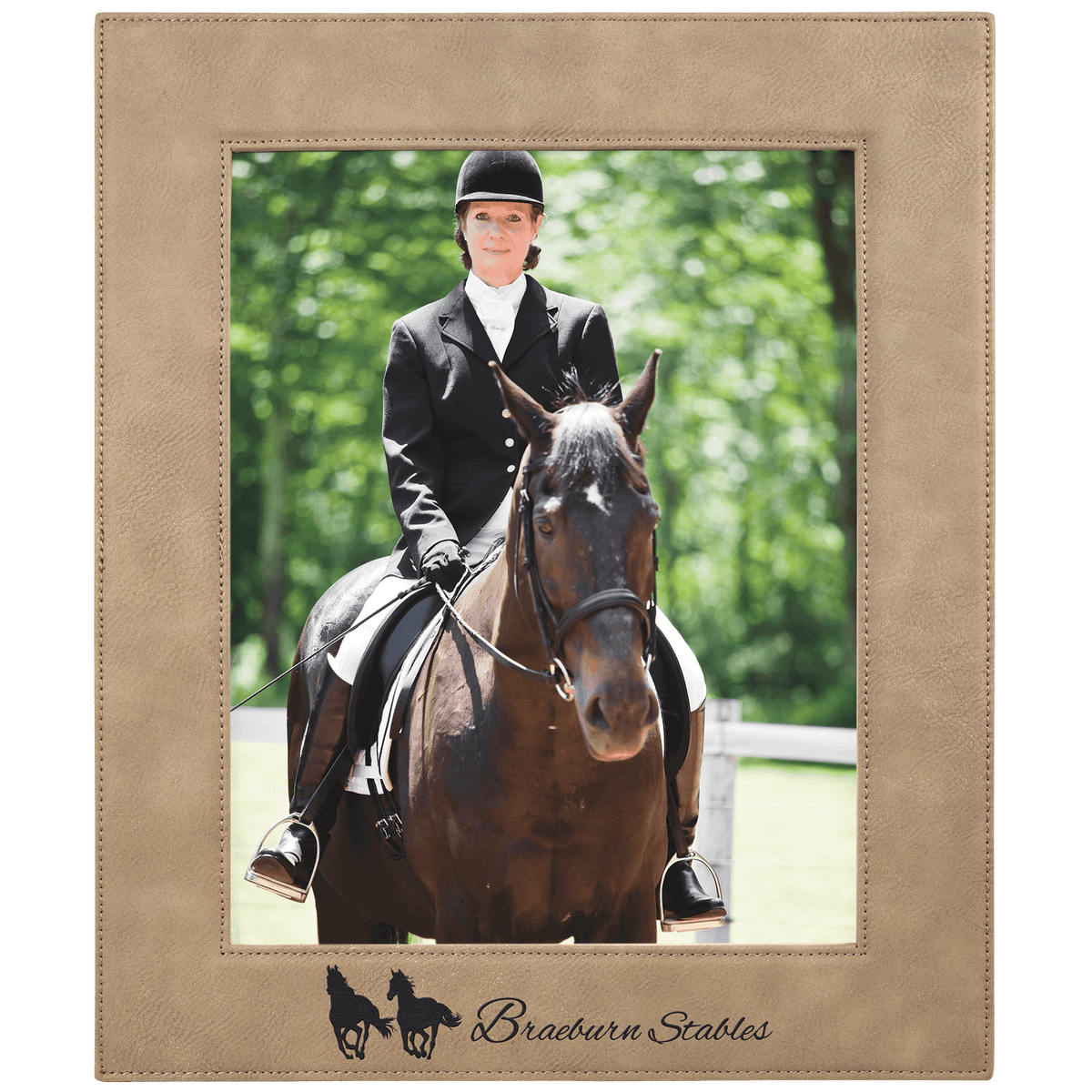 Light Brown 8" x 10" Laserable Leatherette Photo Frame