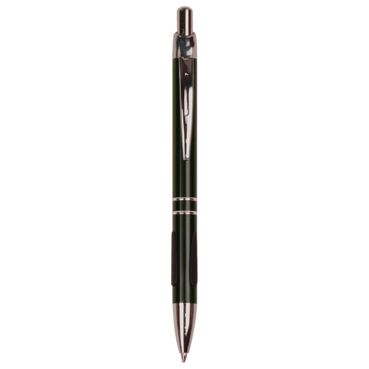 Black with Silver Trim Laserable Pen with Gripper