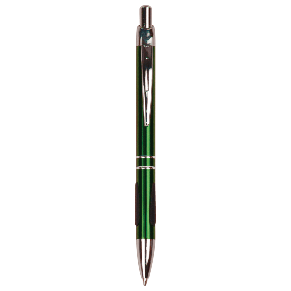 Green with Silver Trim Laserable Pen with Gripper