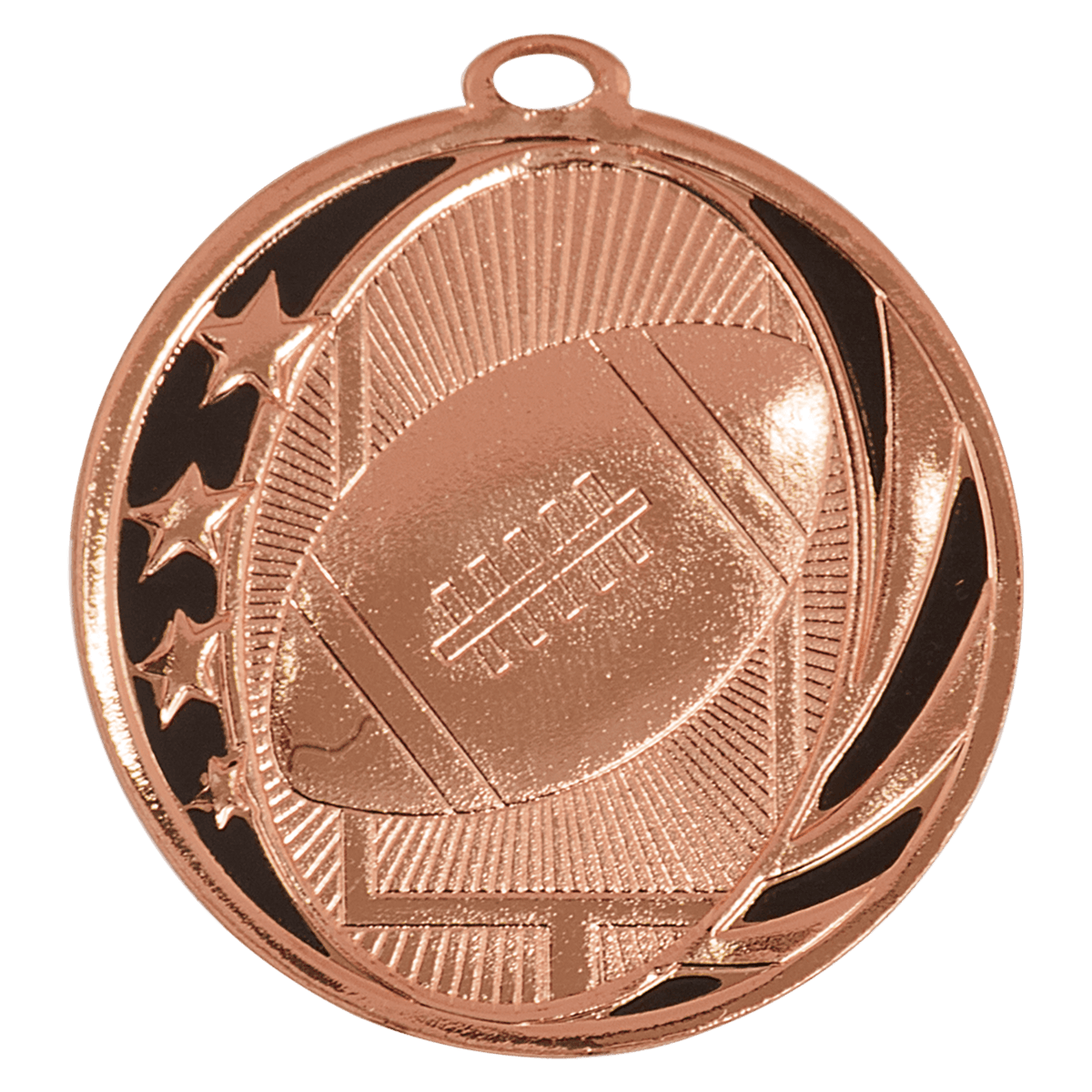 Bright Bronze 2" Football Laserable MidNite Star Medal