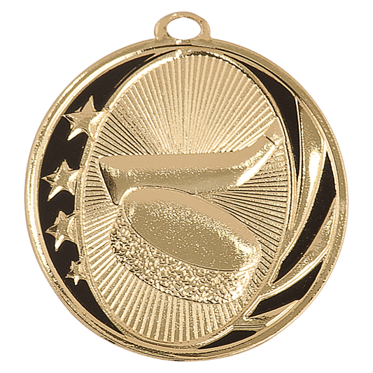 Bright Gold 2" Hockey Laserable MidNite Star Medal