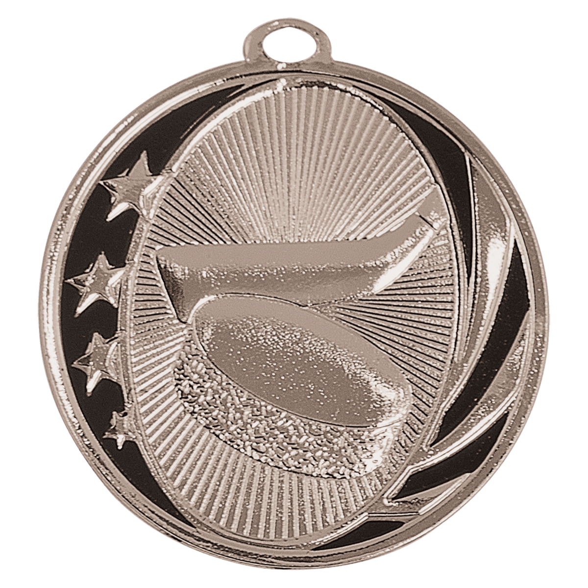 Bright Silver 2" Hockey Laserable MidNite Star Medal