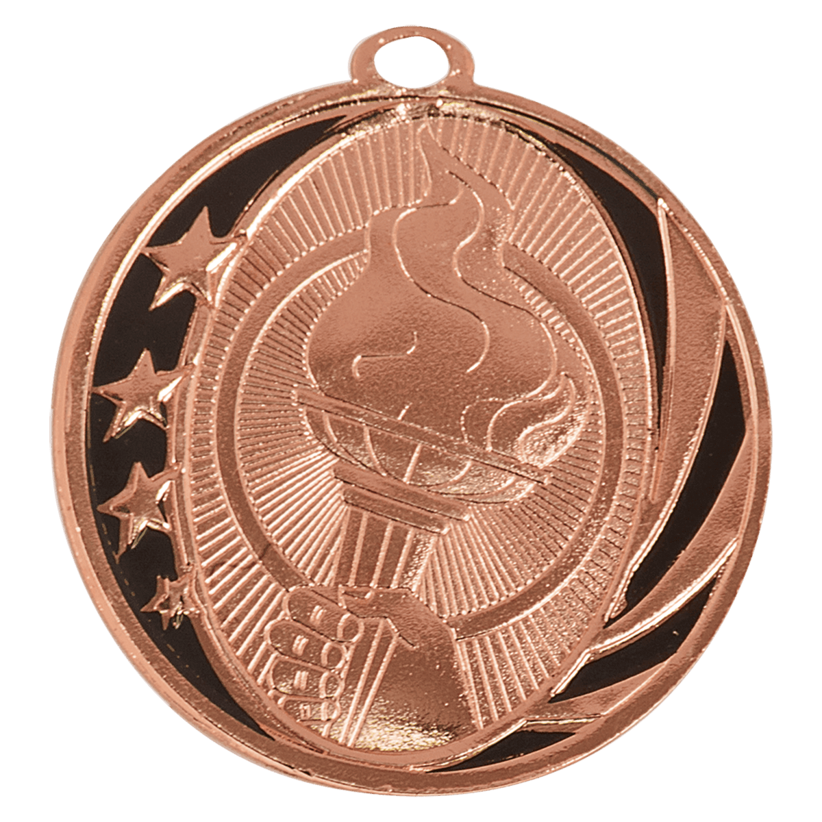 Bright Bronze 2" Torch Laserable MidNite Star Medal