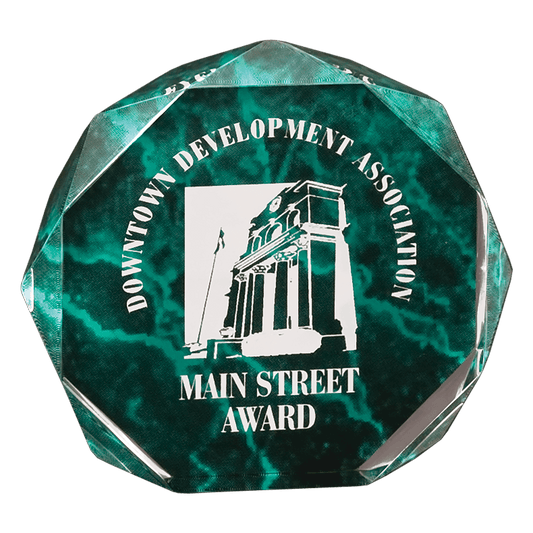 Green 5" Marble Octagon Acrylic Award