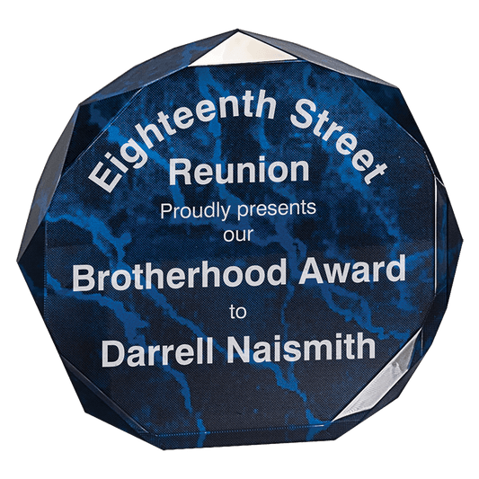 Blue 7" Marble Octagon Acrylic Award