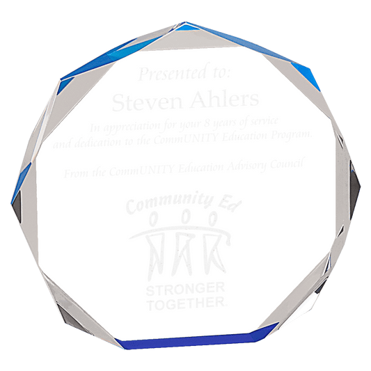 Blue 7" Octagon Acrylic Award