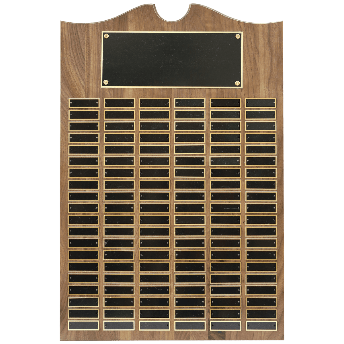 20" x 30" American Walnut Roster Plaque w/ 120 Plates