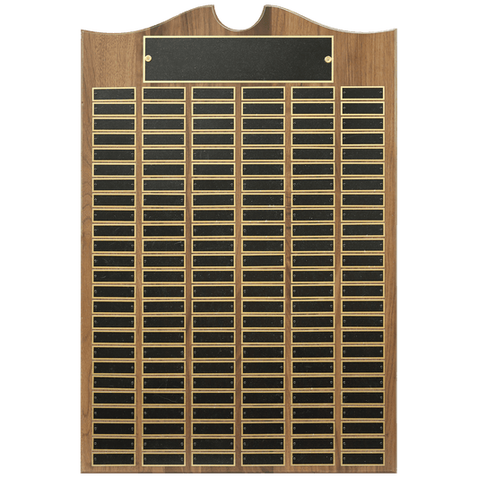 20" x 30" American Walnut Roster Plaque w/ 150 Plates
