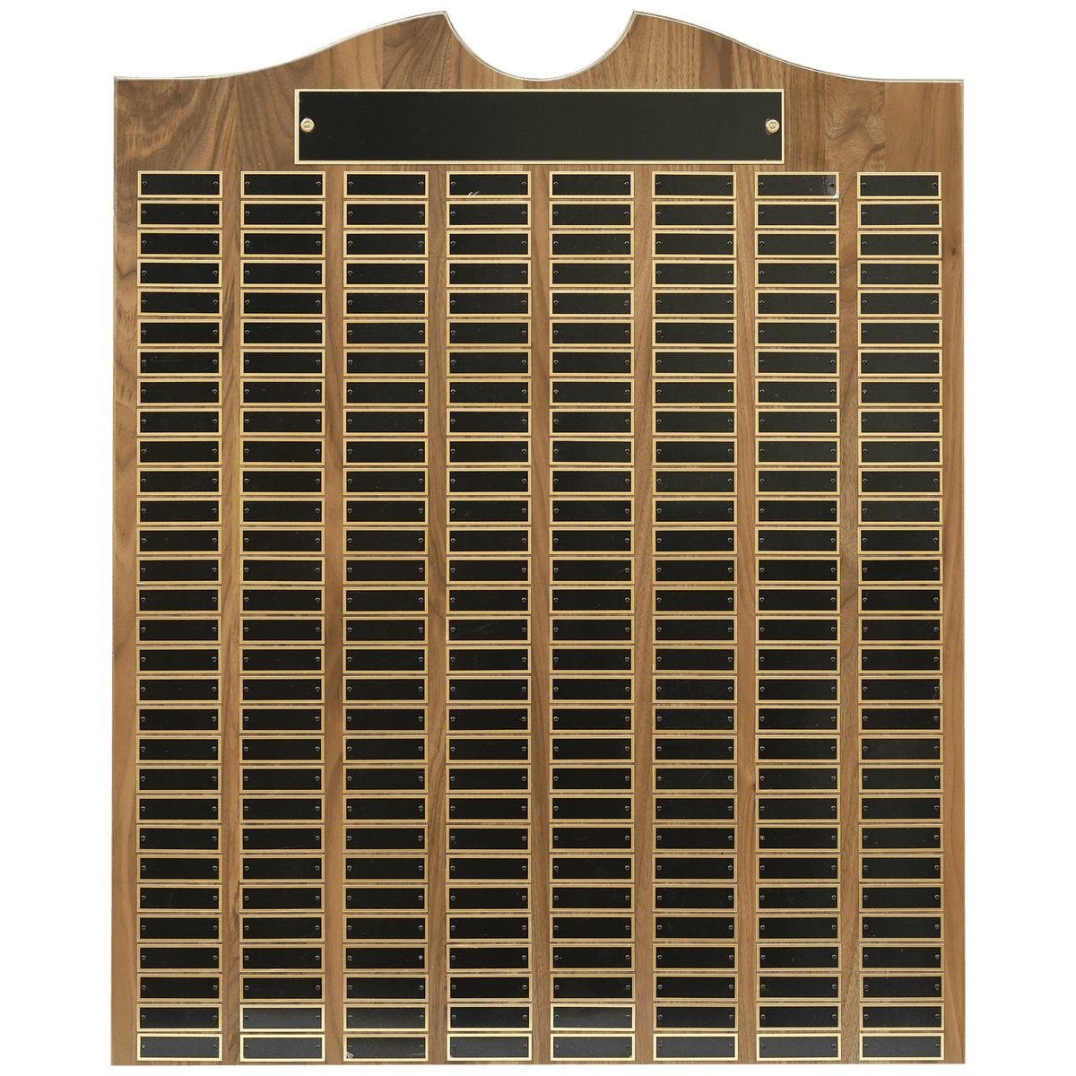 28" x 35" American Walnut Roster Plaque w/ 240 Plates