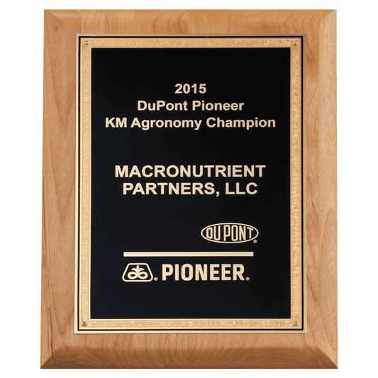 Alder Wood Plaque with Black Textured Gold 7" x 9" Natural Florentine Bordered LaserFX Plate