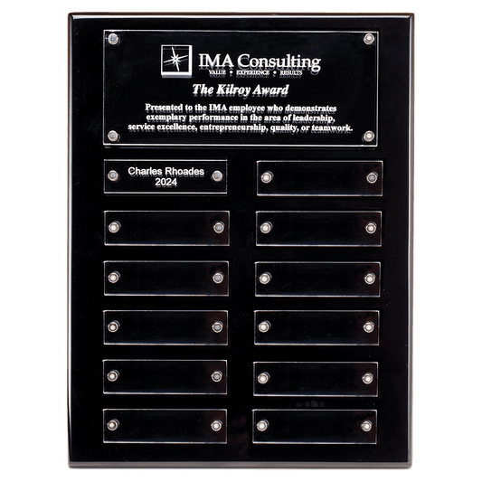 Black High Gloss Plaque with 12 Acrylic Engraving Plates