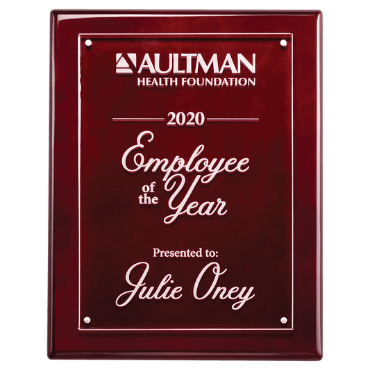 Rosewood 8x10 High Gloss Plaque wtih Acrylic Engraving Plate