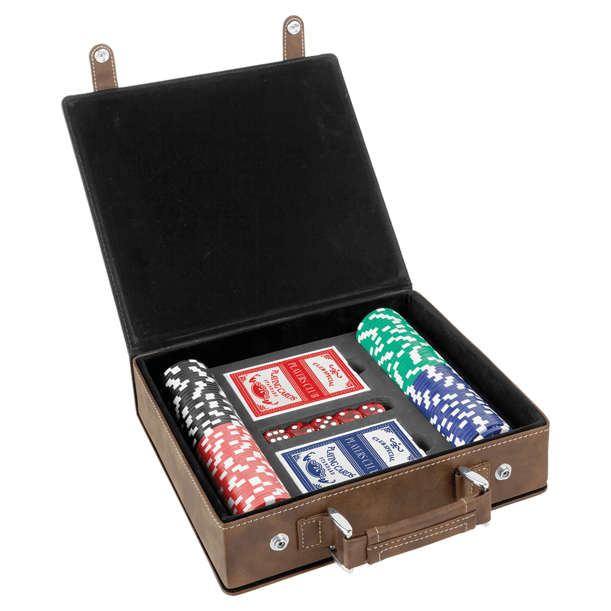 Rustic/Gold Laserable Leatherette 100 Chip Poker Set