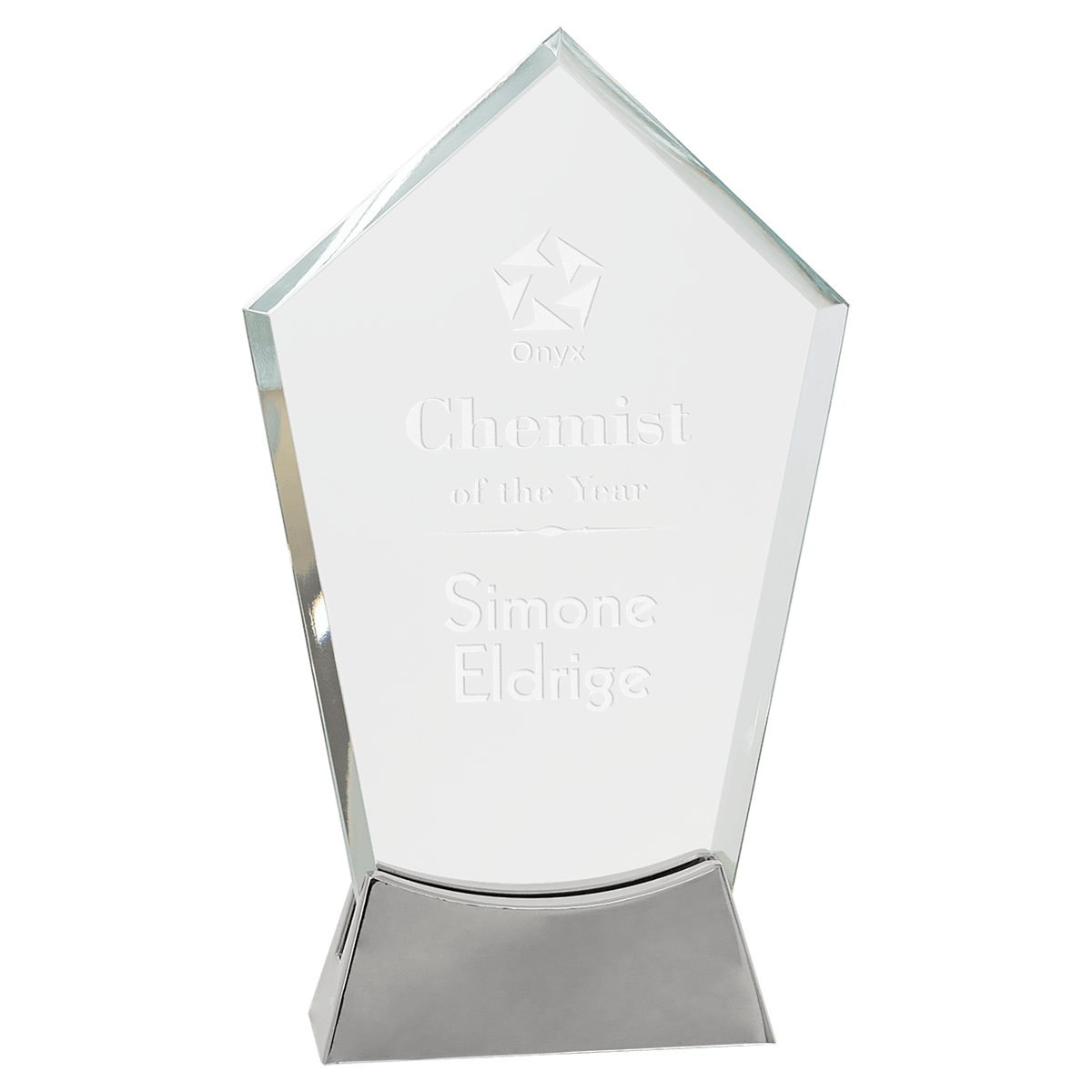 8 1/2" Peak Platinum Glass with Full Metal Base