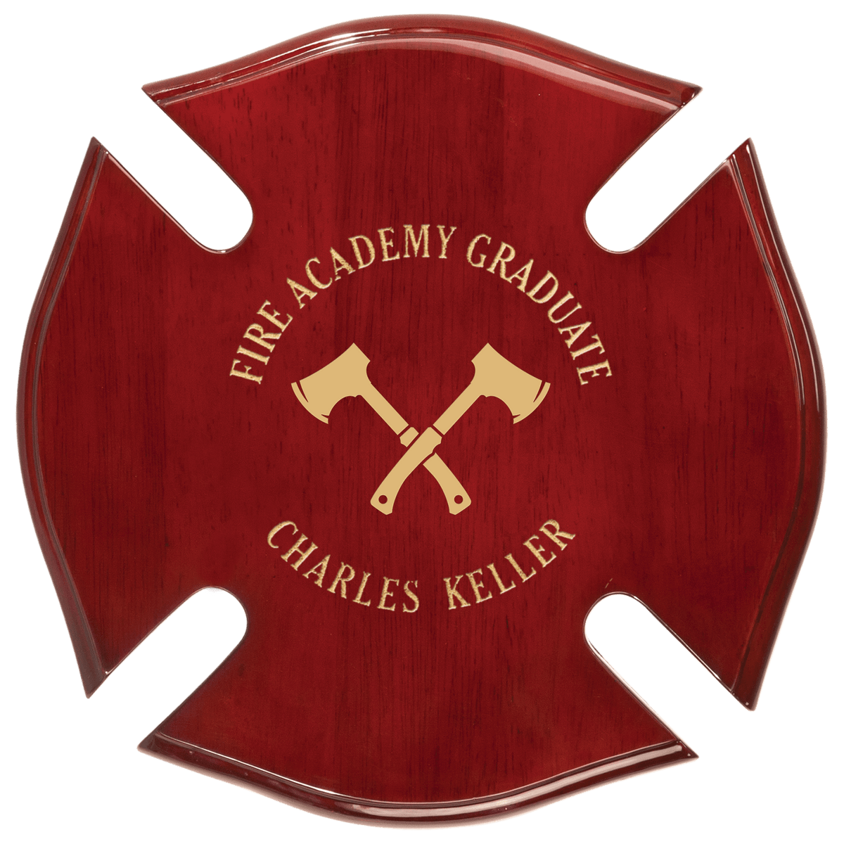 12" x 12" Rosewood Piano Finish Maltese Cross Plaque