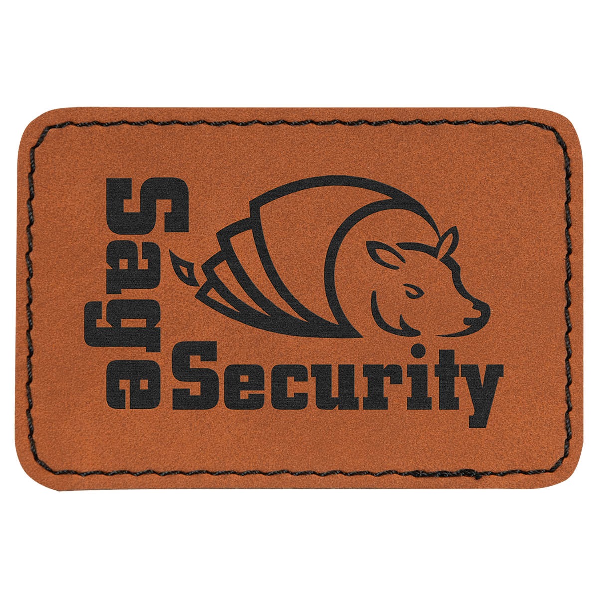 Rawhide 3" x 2" Rectangle Laserable Leatherette Patch with Adhesive