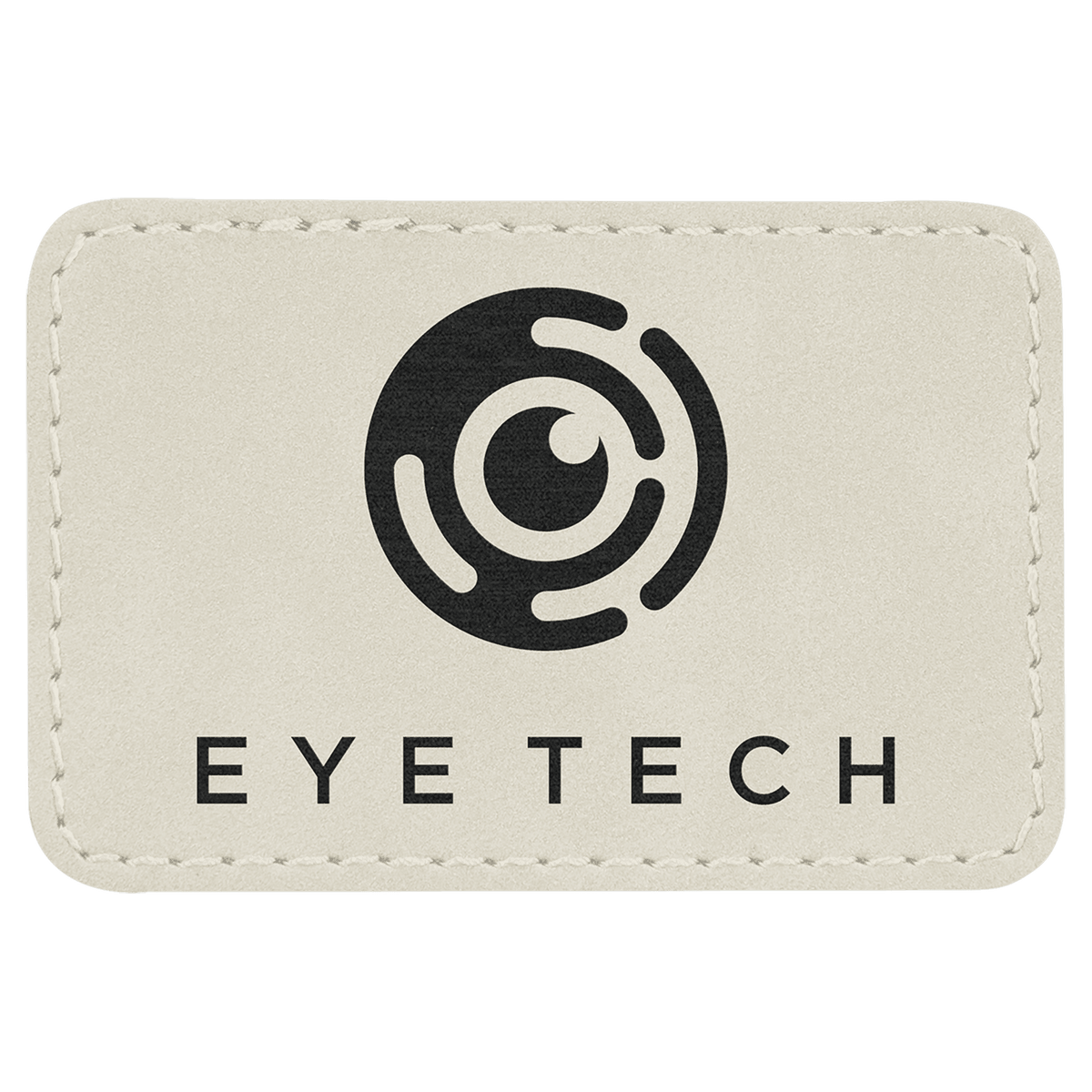 White 3" x 2" Rectangle Laserable Leatherette Patch with Adhesive