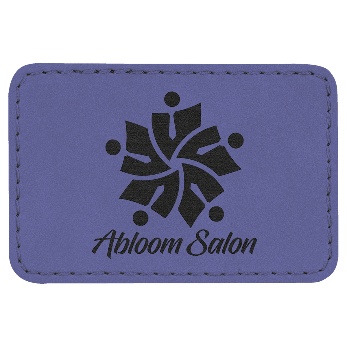 Purple 3" x 2" Rectangle Laserable Leatherette Patch with Adhesive