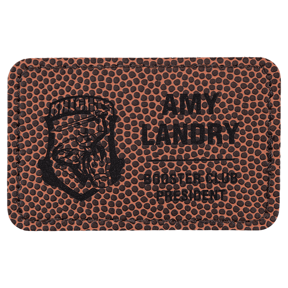 Football 3" x 2" Rectangle Laserable Leatherette Patch with Adhesive