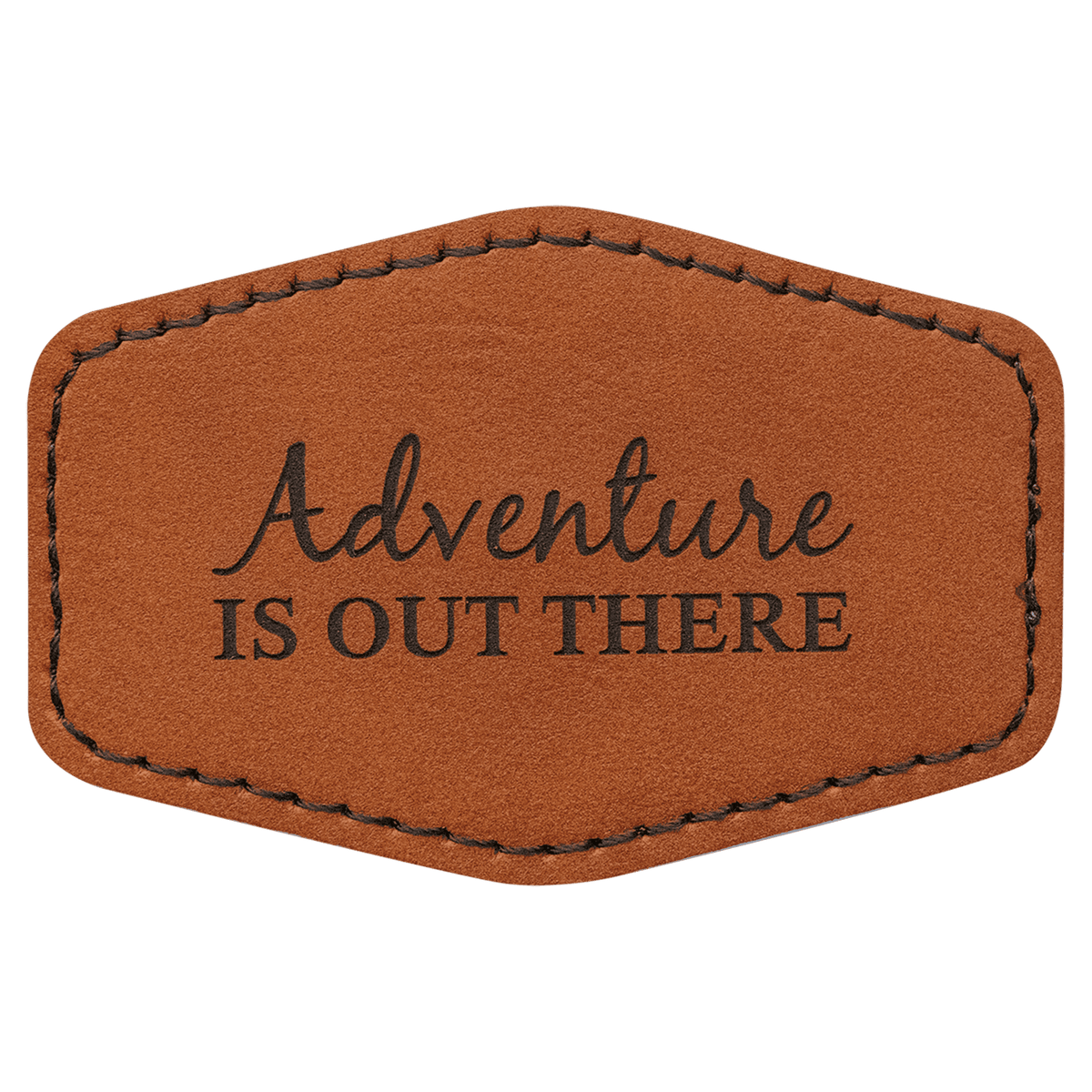 Rawhide 3" x 2" Hex Laserable Leatherette Patch with Adhesive