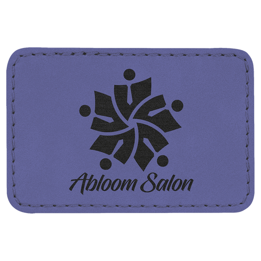 Purple 3" x 2" Laserable Leatherette Rectangle Patch with Kota Pro Adhesive