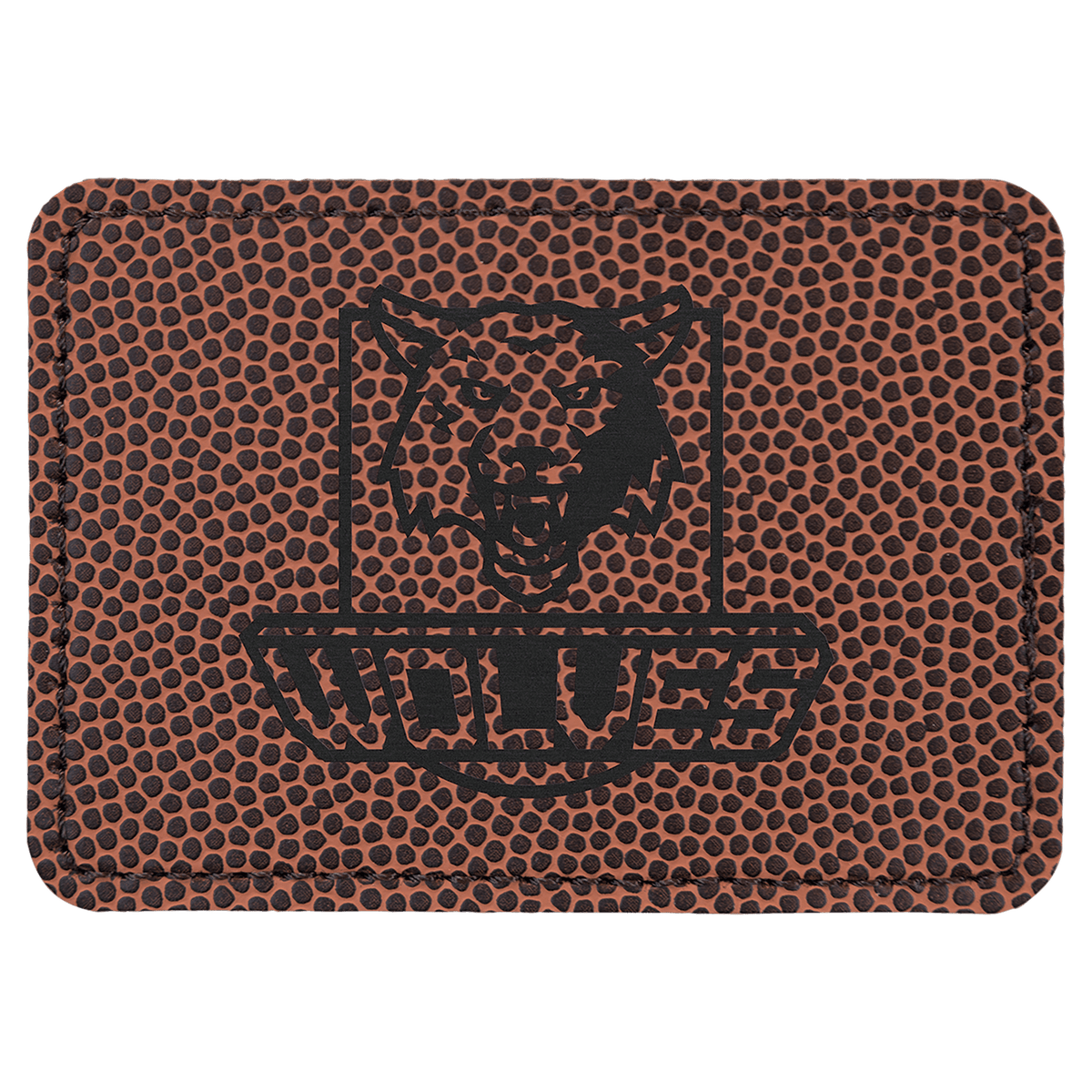 Football 3 1/2" x 2 1/2" Rectangle Laserable Leatherette Patch with Adhesive