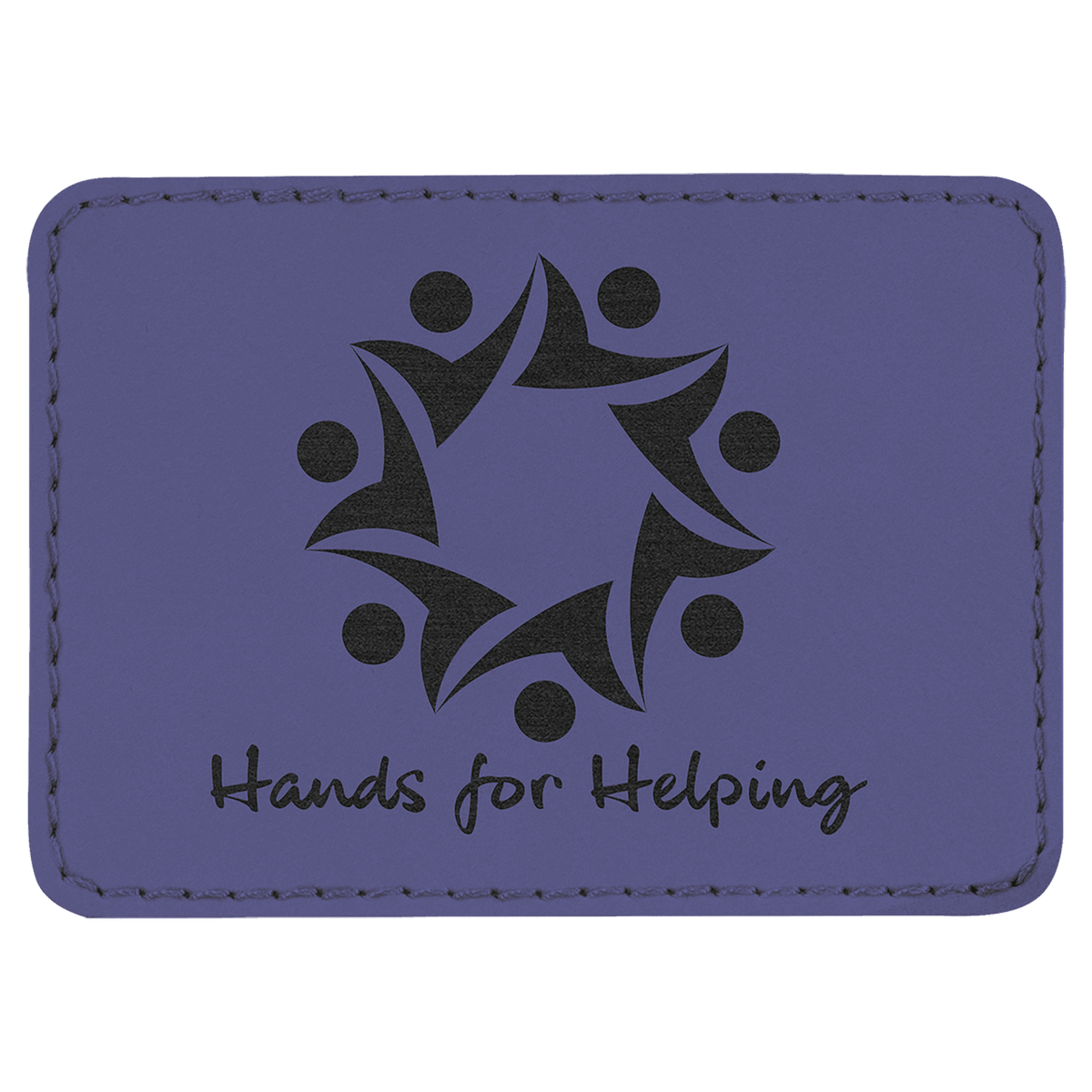 Purple 3 1/2" x 2 1/2" Laserable Leatherette Rectangle Patch with Kota Pro Adhesive