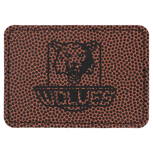 Football 3 1/2" x 2 1/2" Laserable Leatherette Rectangle Patch with Kota Pro Adhesive