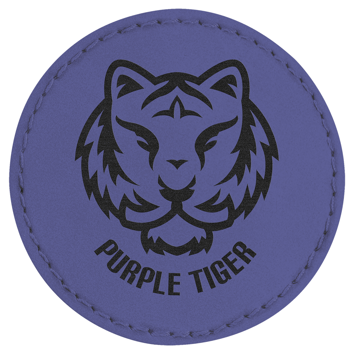 Purple 2 1/2" Round Laserable Leatherette Patch with Adhesive