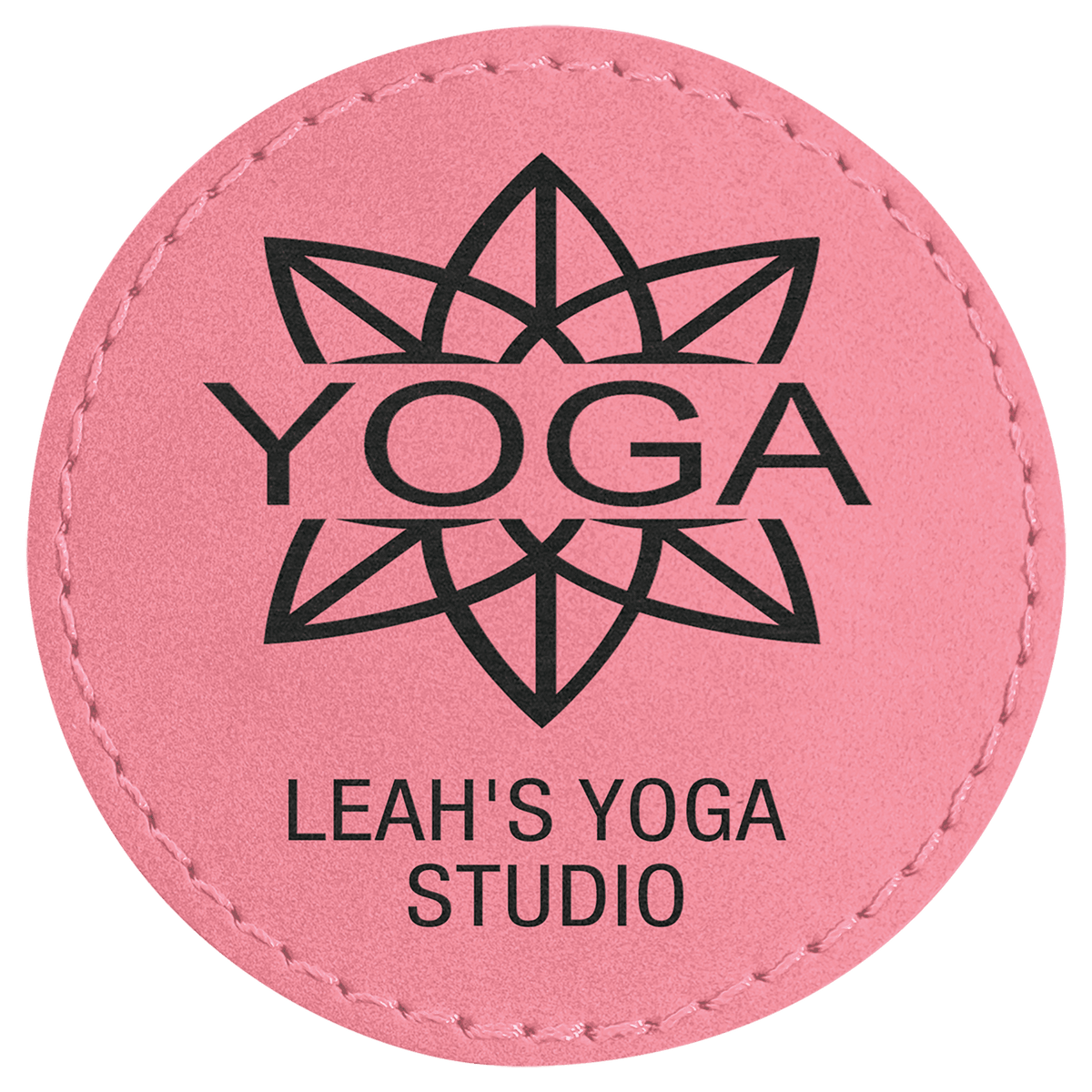 Pink 2 1/2" Laserable Leatherette Round Patch with Kota Pro Adhesive