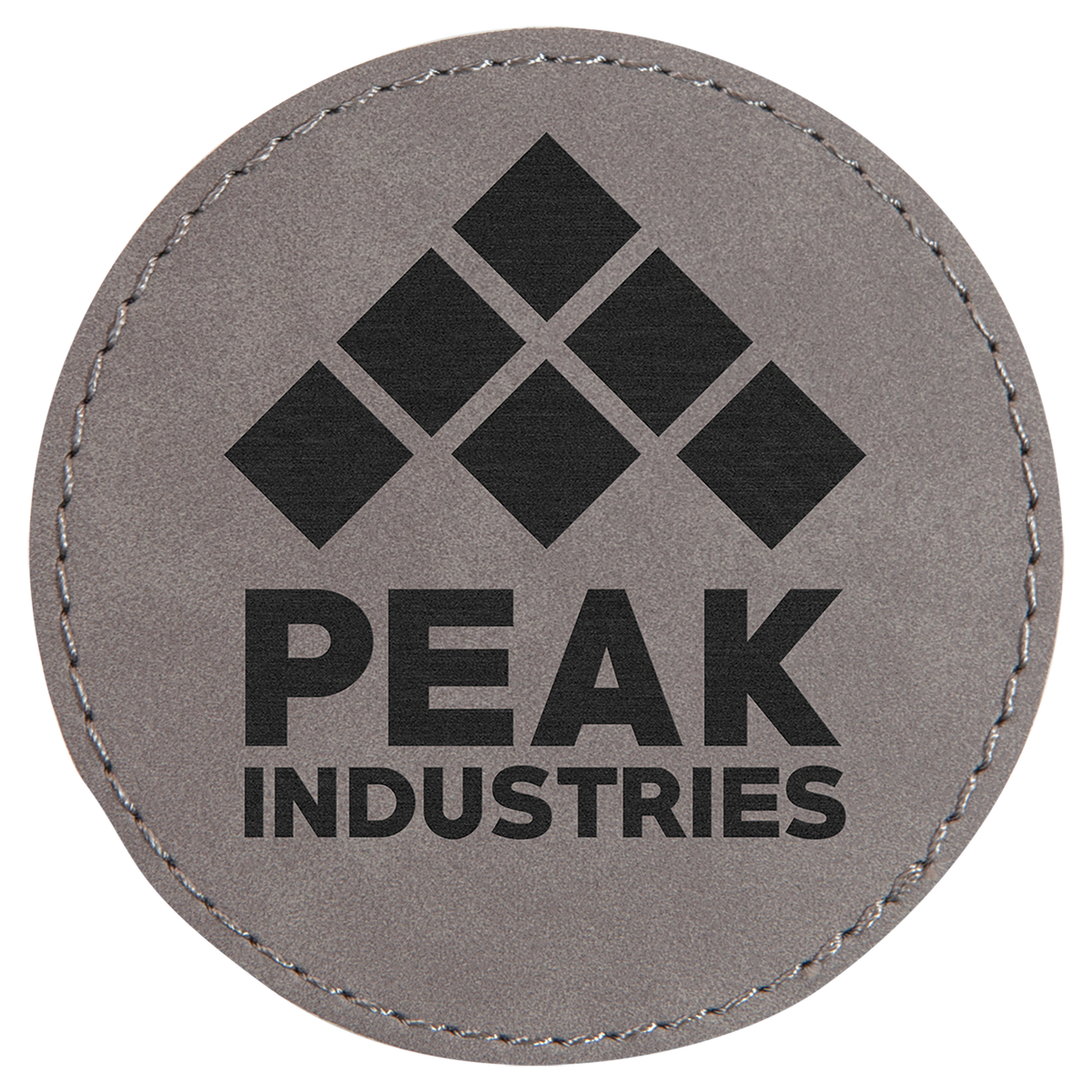 Gray 3" Round Laserable Leatherette Patch with Adhesive