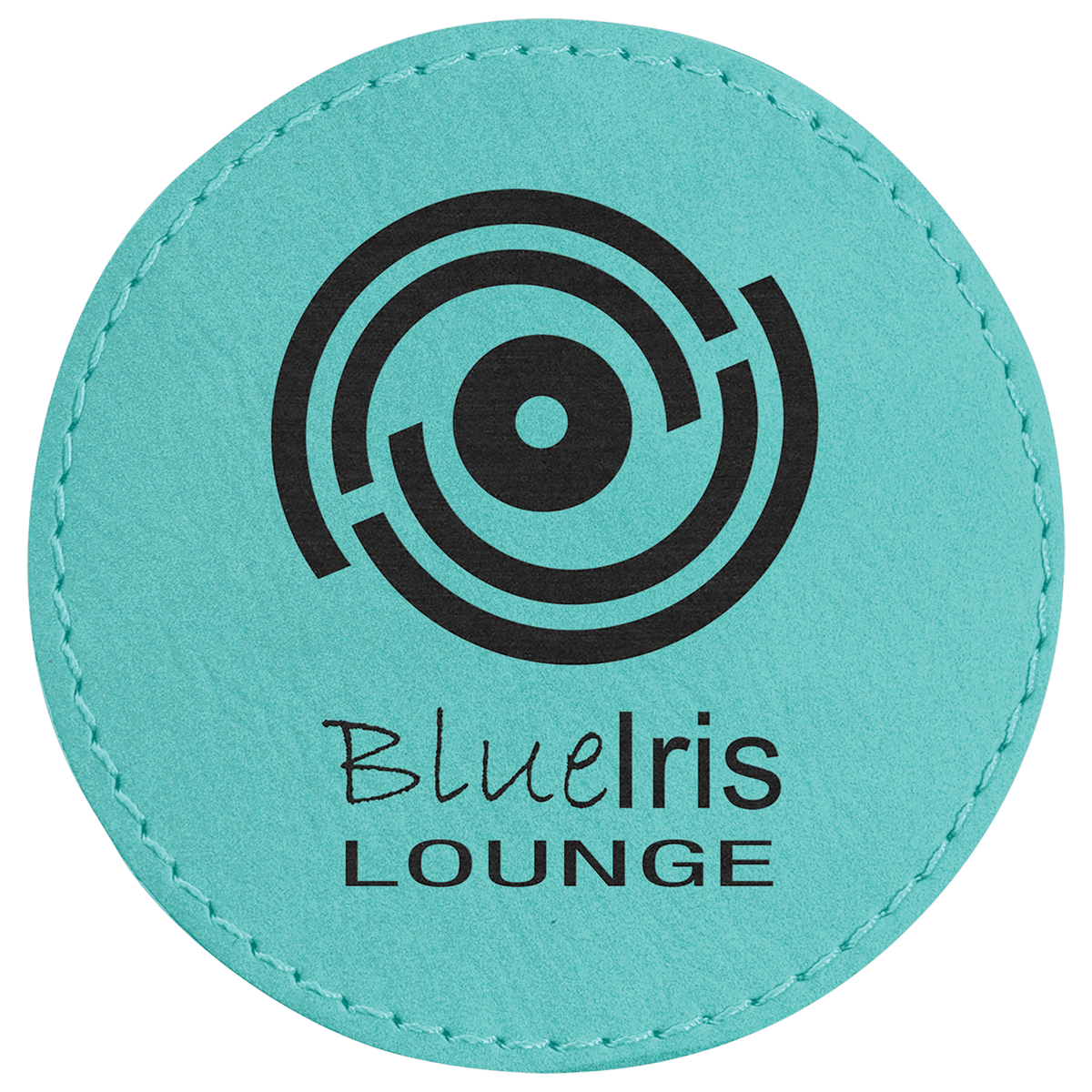 Teal 3" Laserable Leatherette Round Patch with Adhesive