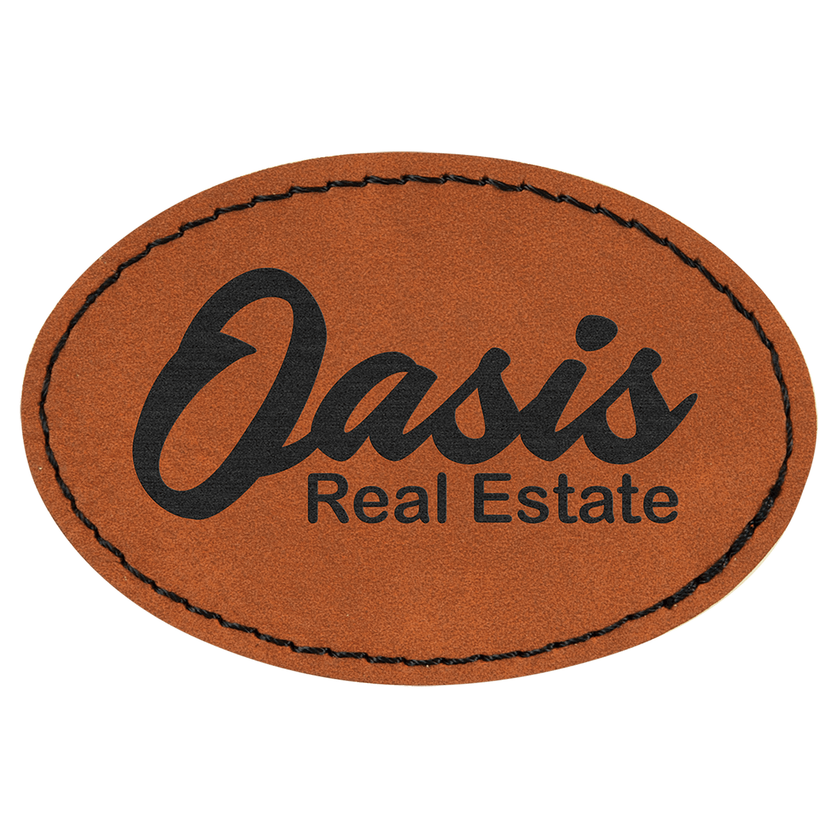 Rawhide 3" x 2" Oval Laserable Leatherette Patch with Adhesive