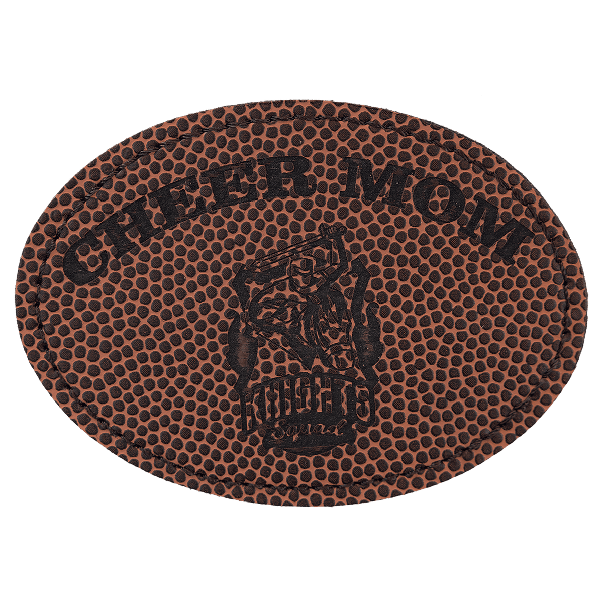 Football 3 1/2" x 2 1/2" Laserable Leatherette Oval Patch with Kota Pro Adhesive