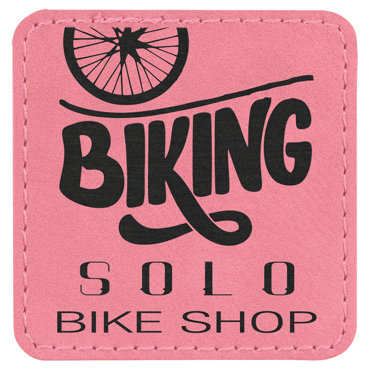 Pink 2 1/2" x 2 1/2" Laserable Leatherette Square Patch with Kota Pro Adhesive