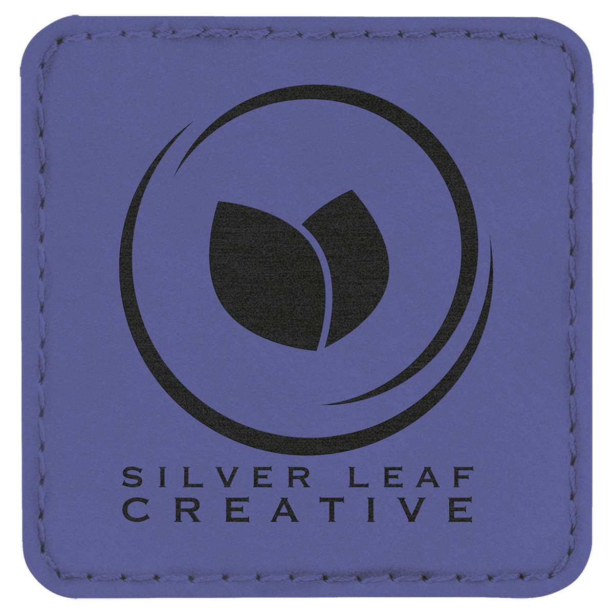 Purple 2 1/2" x 2 1/2" Laserable Leatherette Square Patch with Kota Pro Adhesive
