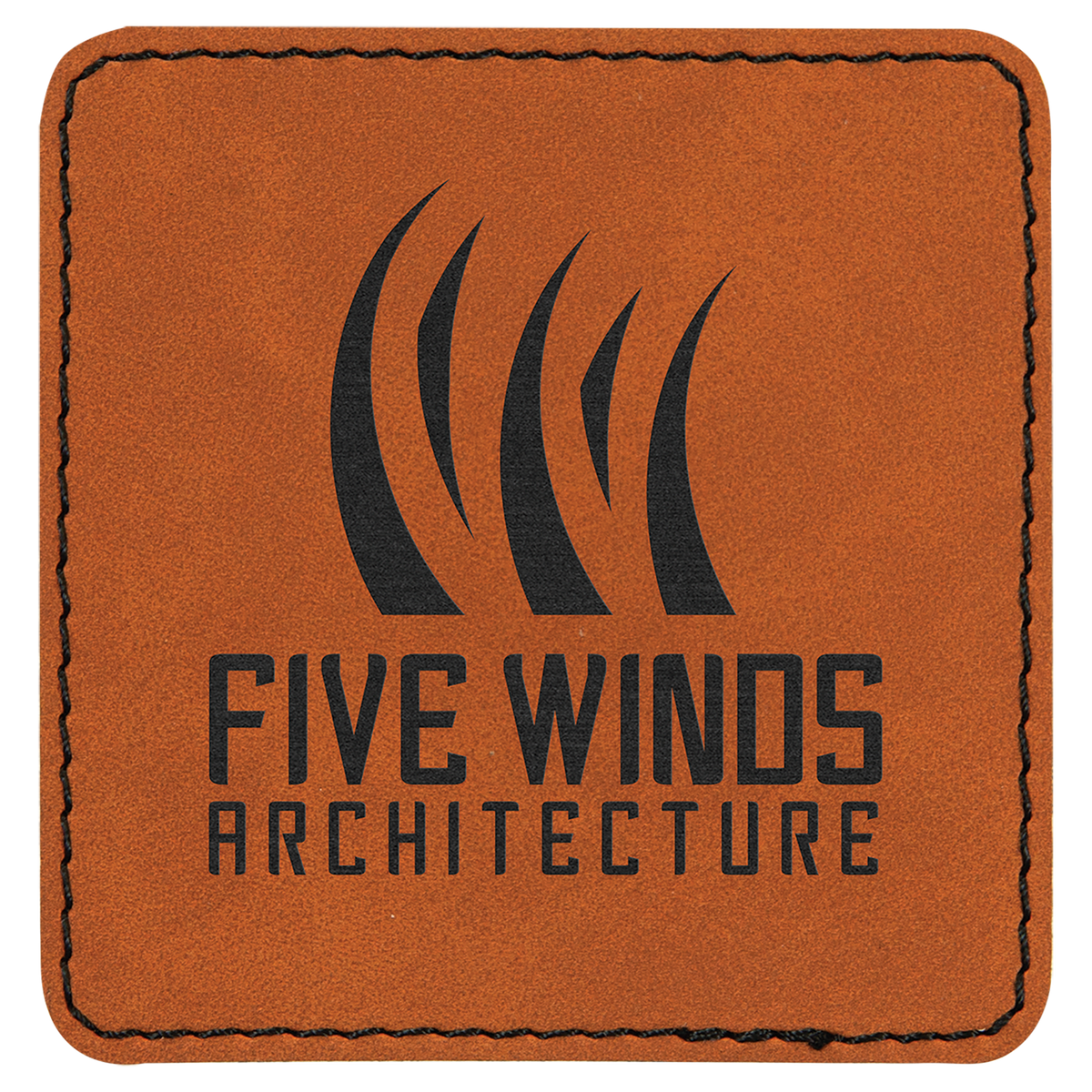 Rawhide 3" x 3" Square Laserable Leatherette Patch with Adhesive