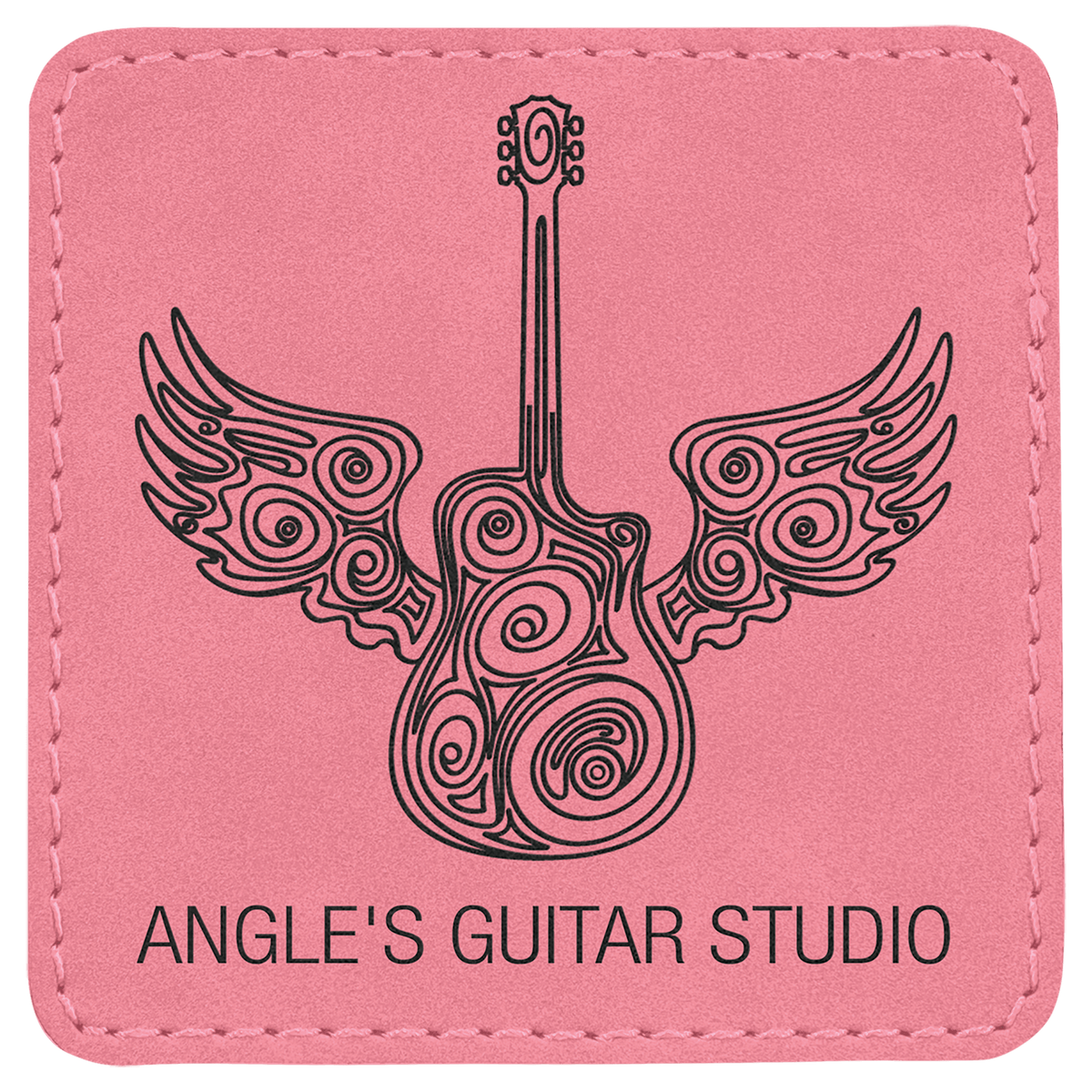Pink 3" x 3" Laserable Leatherette Square Patch with Kota Pro Adhesive