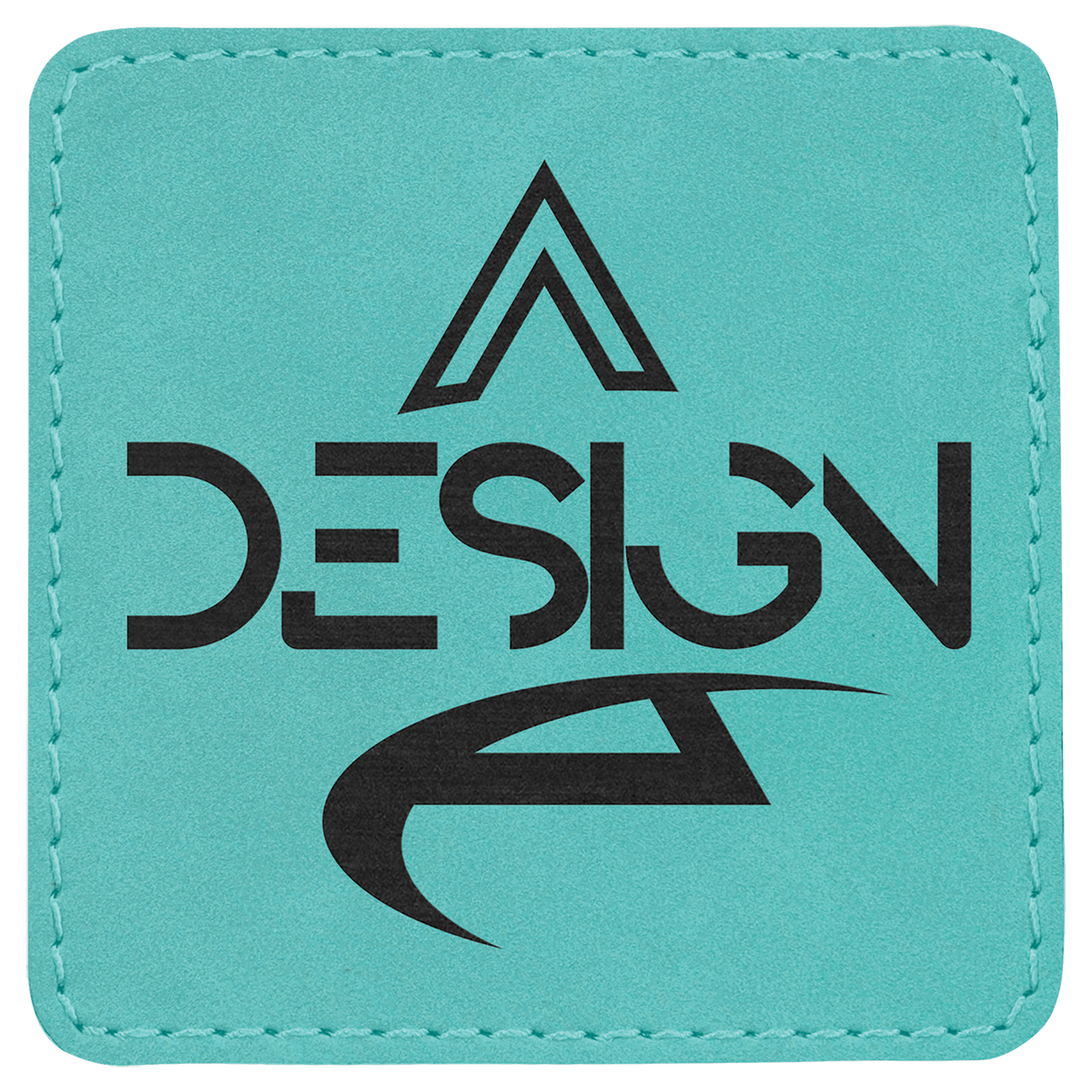 Teal 3" x 3" Laserable Leatherette Square Patch with Kota Pro Adhesive