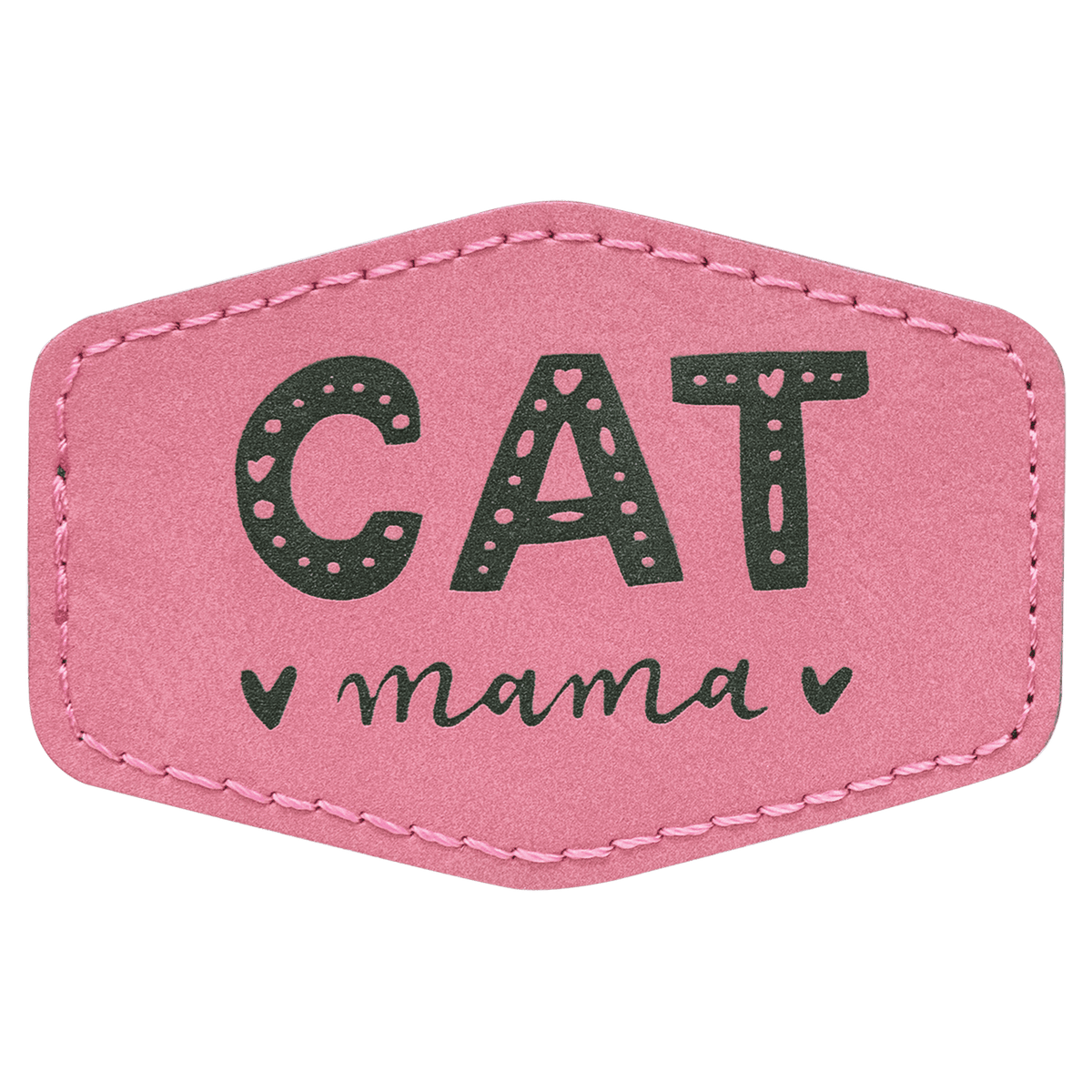 Pink 3" x 2" Laserable Leatherette Hex Patch with Kota Pro Adhesive