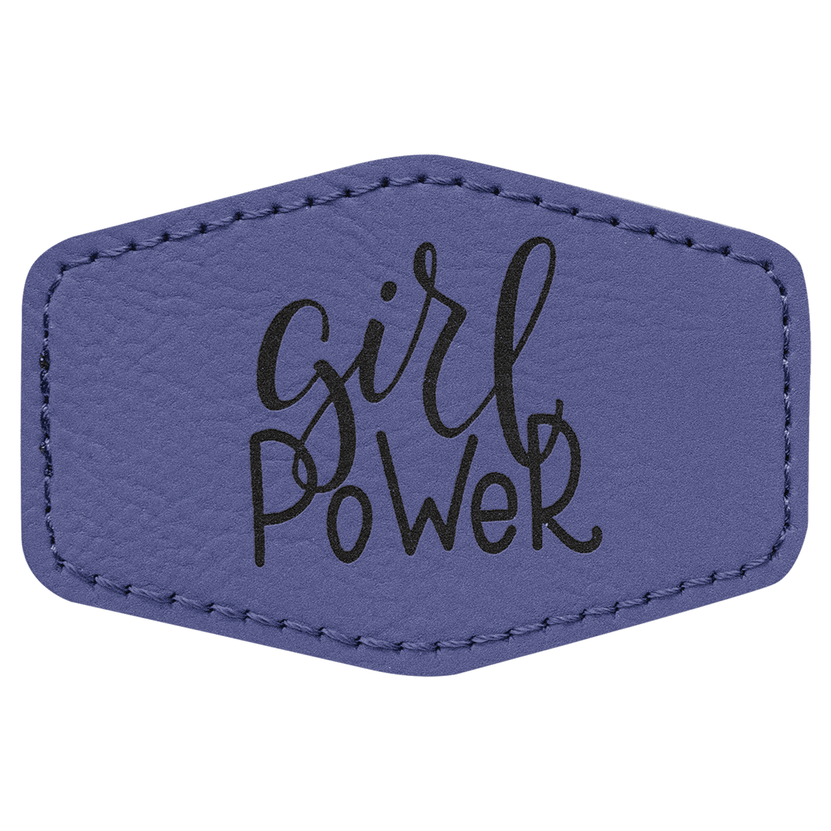 Purple 3" x 2" Laserable Leatherette Hex Patch with Kota Pro Adhesive