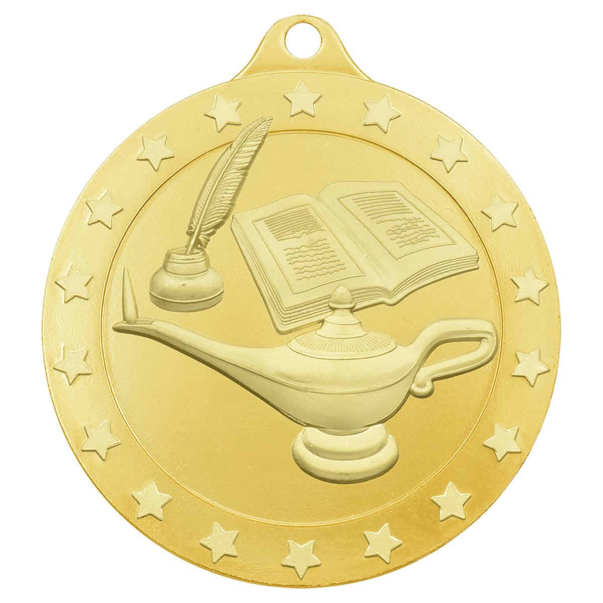 2" Radiance Lamp of Knowledge Medal - Gold