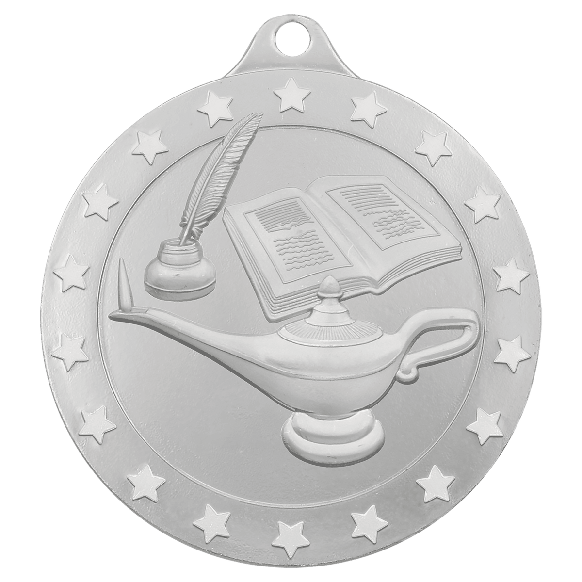 2" Radiance Lamp of Knowledge Medal - Silver