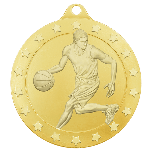 2 3/4" Radiance Male Basketball Medal - Gold