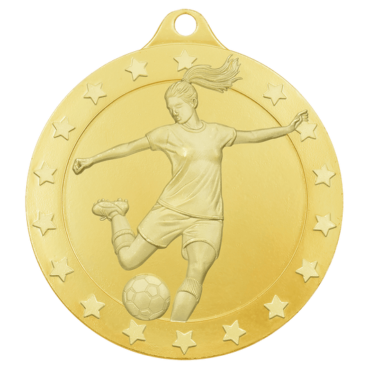 2 3/4" Radiance Female Soccer Medal - Gold
